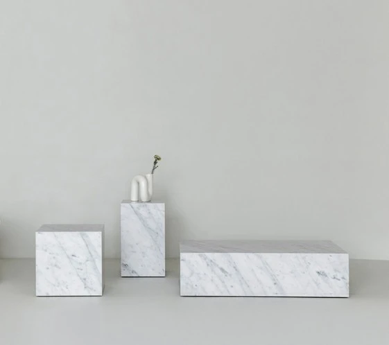 Table Stone Natural Carrara White Marble Coffee Table